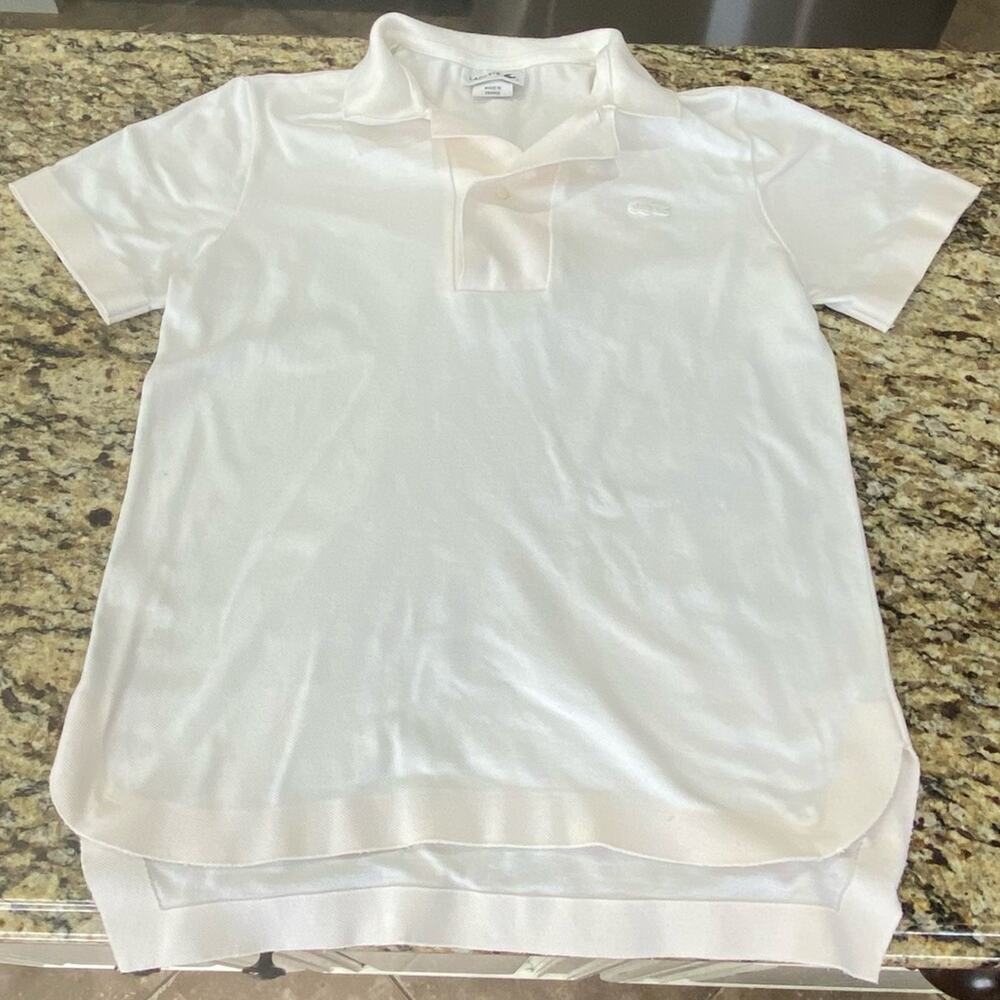 Lacoste White Fitted Button Down Polo Shirt